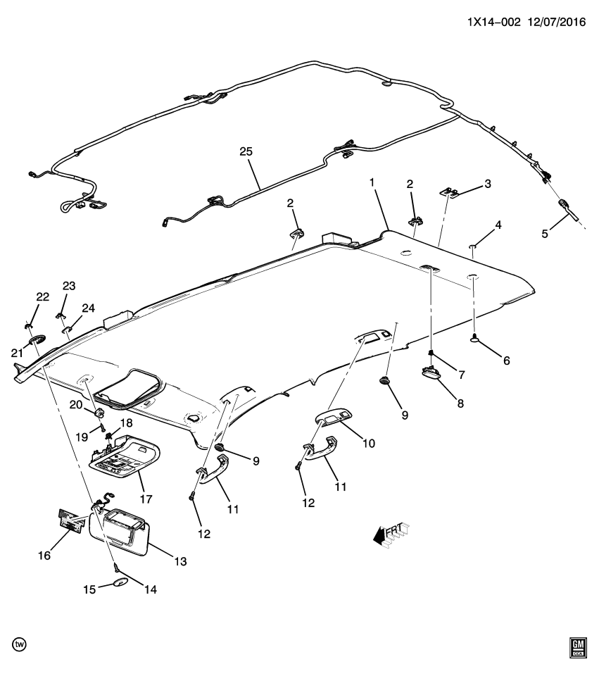 GM 84929583 Sunshade Assembly, . *Light Ash R