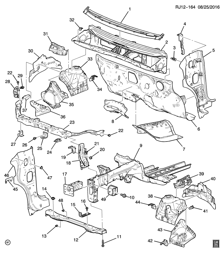 GM 42344307 Bracket, Hood Frt Bpr