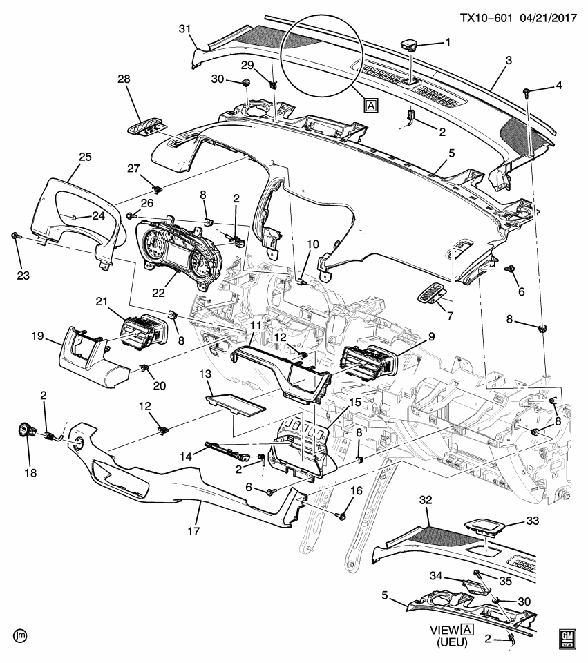 GM 84257053 Pad Assembly, Instrument Panel Trim *Jet Black