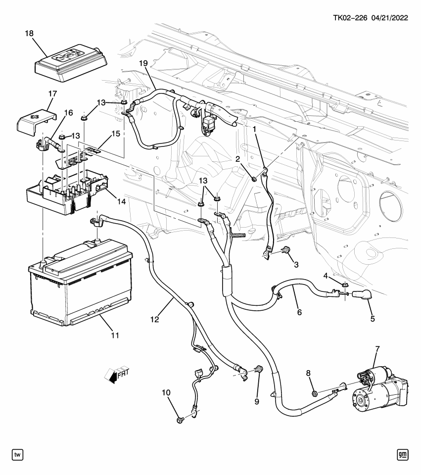 GM 84355669 Cable Assembly, Bat Pos