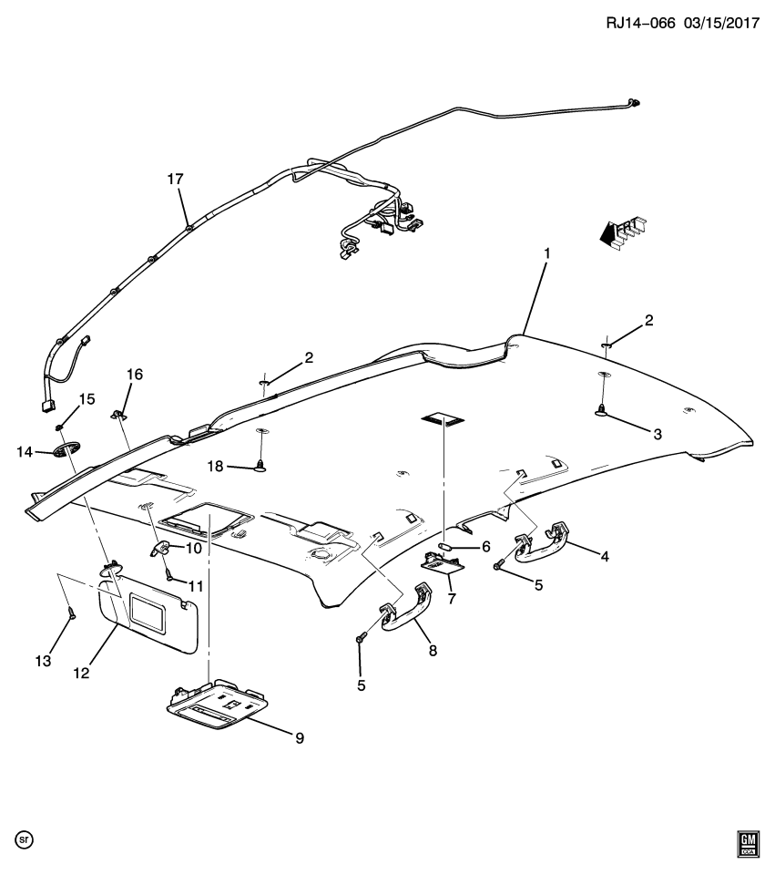 GM 42563313 Harness Assembly, Roof Wiring