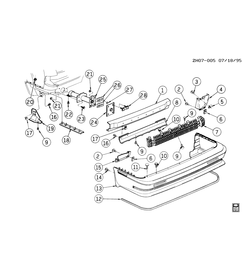 GM 25529001 Support, Rear Bumper Fascia Center