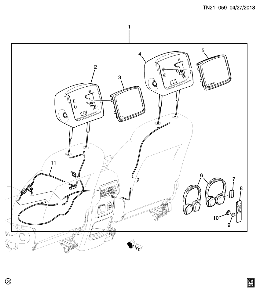 GM 84324525 Display Assembly, Front Seat Head Restraint *Black