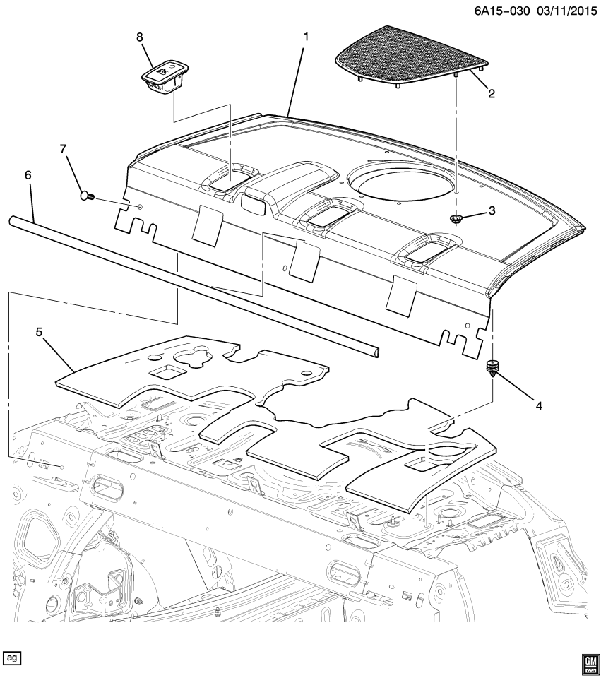 GM 23315512 Trim Assembly, Rear Window Panel *Cashmere E