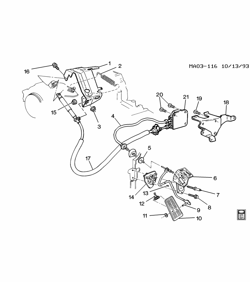 GM 10242756 BRACKET, Accelerator Pedal Lever
