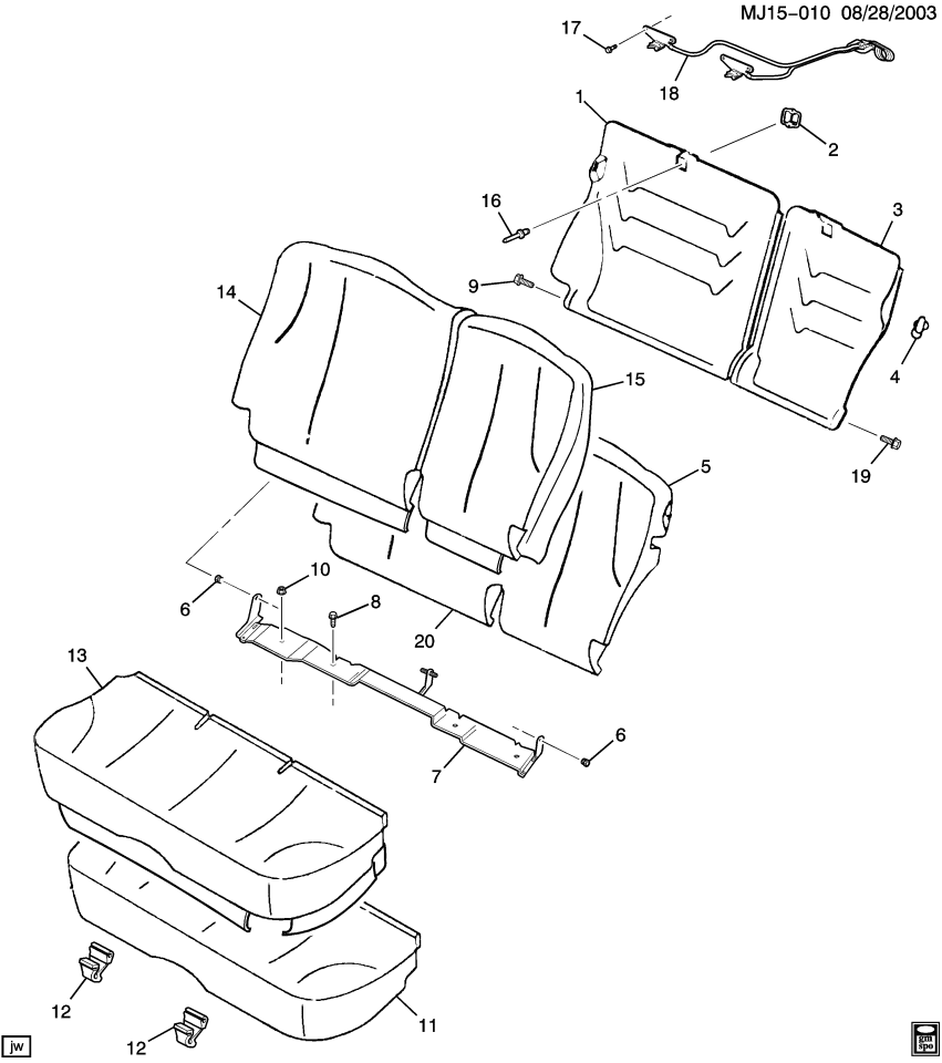GM 88951416 Panel Assembly,Rear Seat Back Cushion 40%