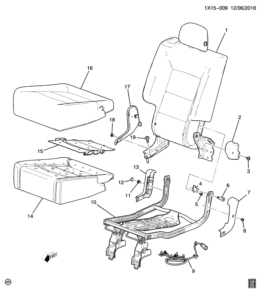 GM 84535107 COVER ASM-R/SEAT CUSH *BLACK