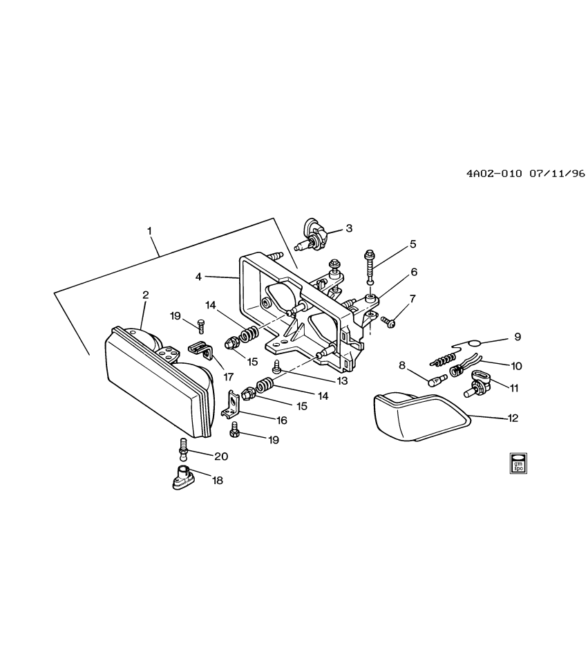 GM 16512641 Spring, Adjust Headlamp