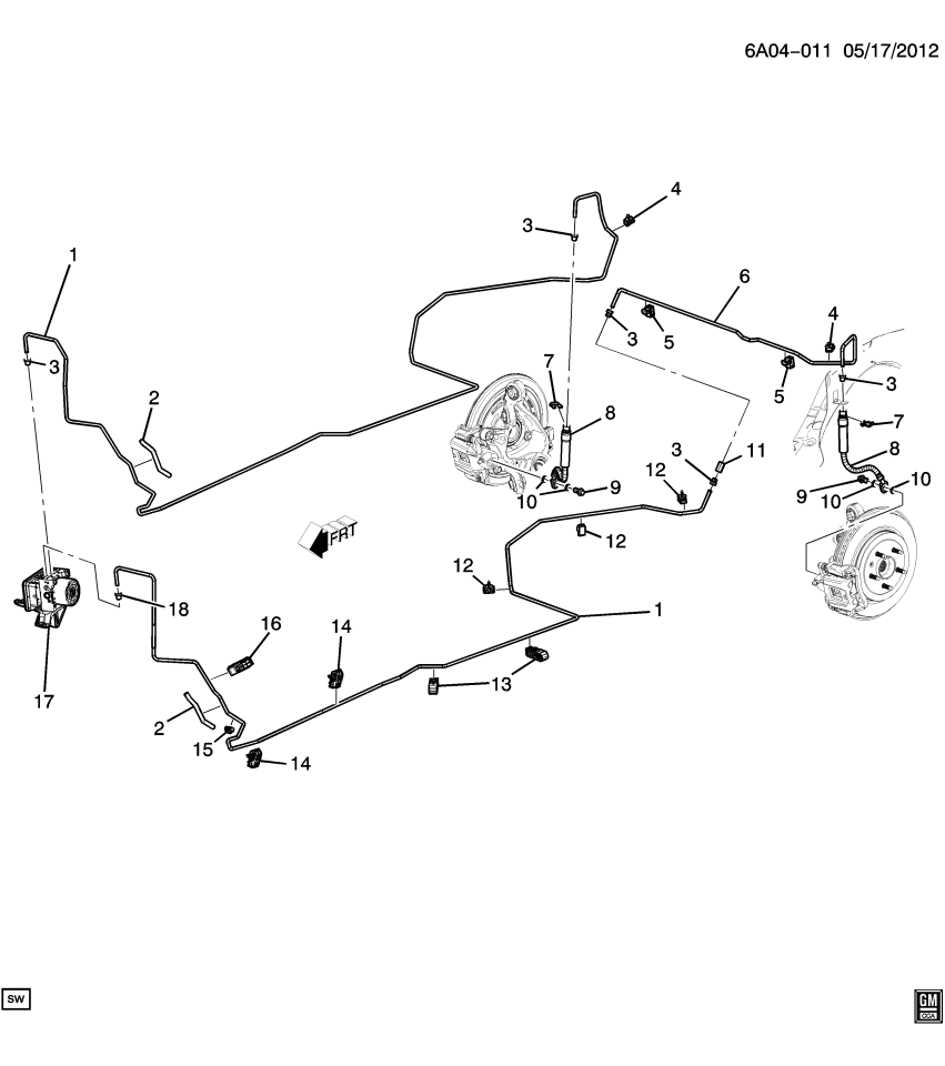 GM 11612169 Clip,Rear Brake Pipe