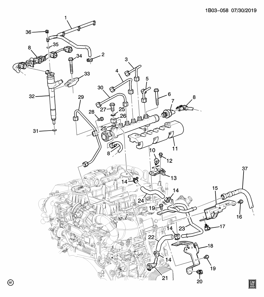 GM 55570043 Pipe Assembly L, Fuel Injection Fuel Feed