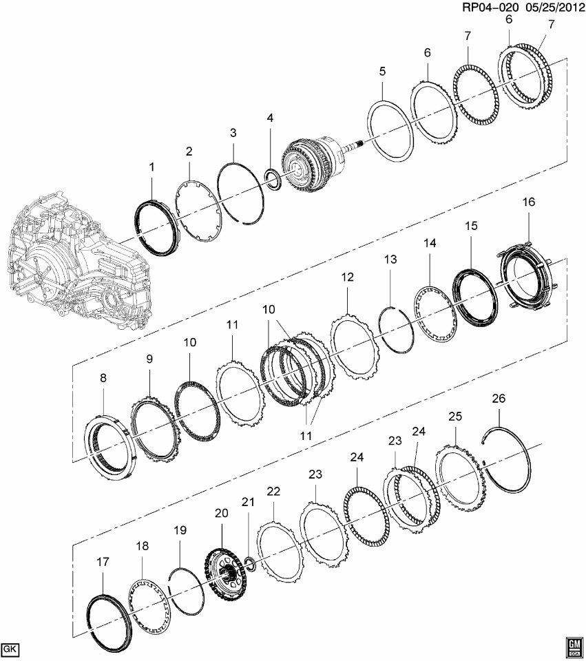 GM 24043663 Ring-1-2-3-4 Clu Bkg Plt Ret