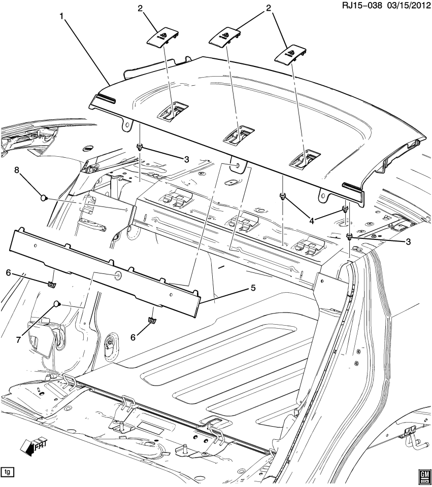 GM 95137236 Trim Assembly, Rear Window Panel *Pewter R