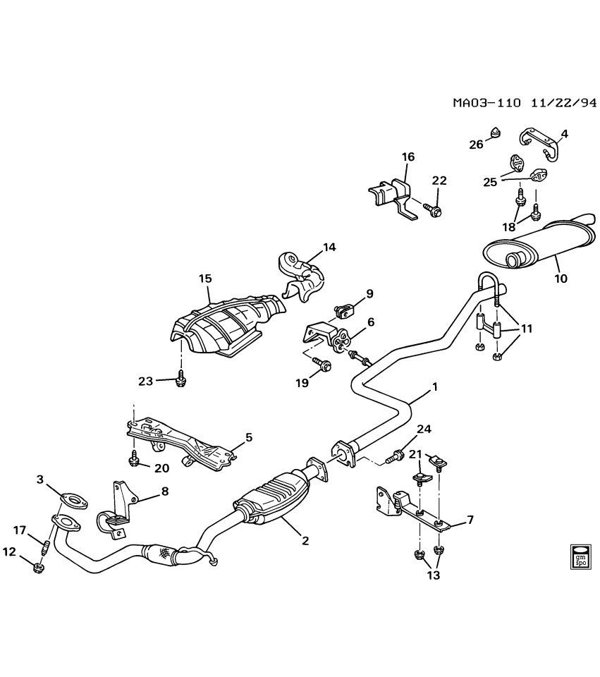 GM 10222475 BUMPER, Exhaust Tail Pipe