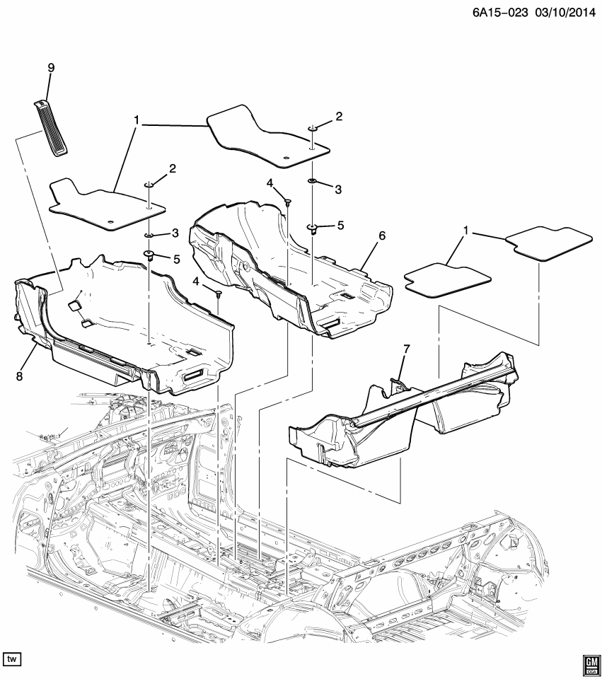 GM 84208231 Carpet Assembly, F/Flr Pnl *Black