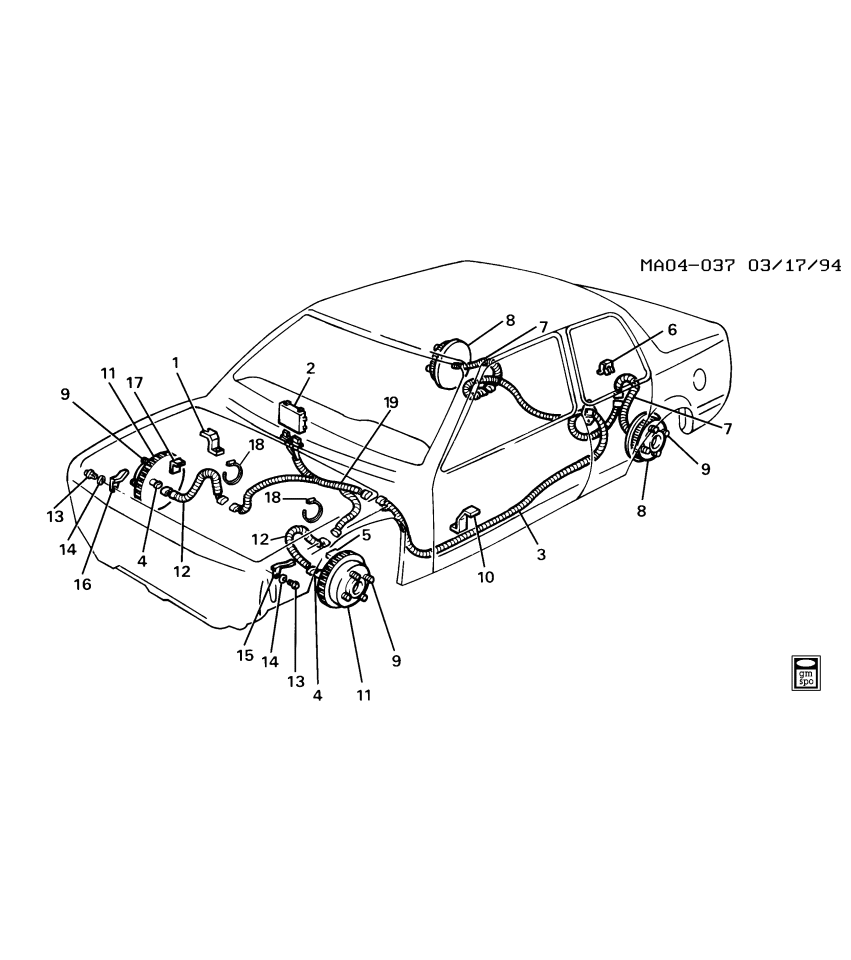 GM 14098935 Clip, Wheel Speed Sensor Wire
