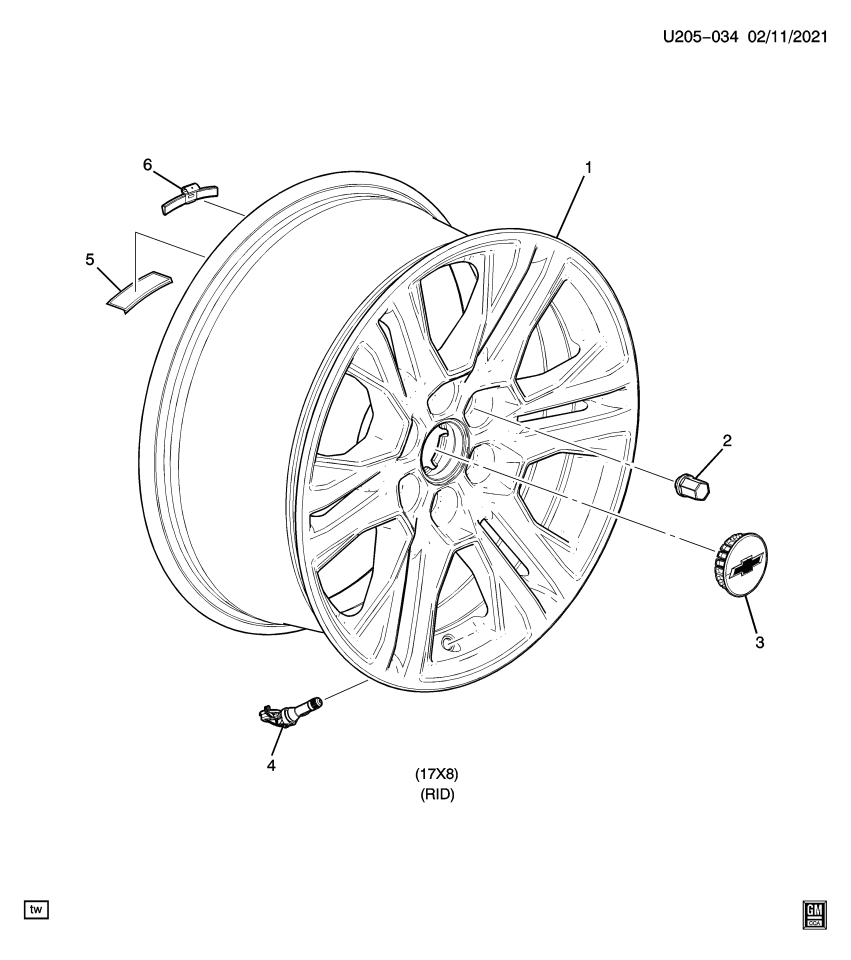 GM 84098438 Wheel Rim, 18X8.5J Aluminum 33Mm 120X6Xm14
