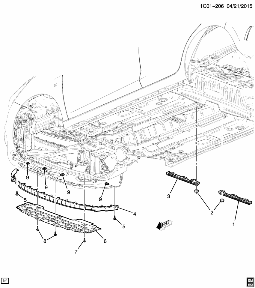 GM 95256292 Deflector, Underbody Rear Air