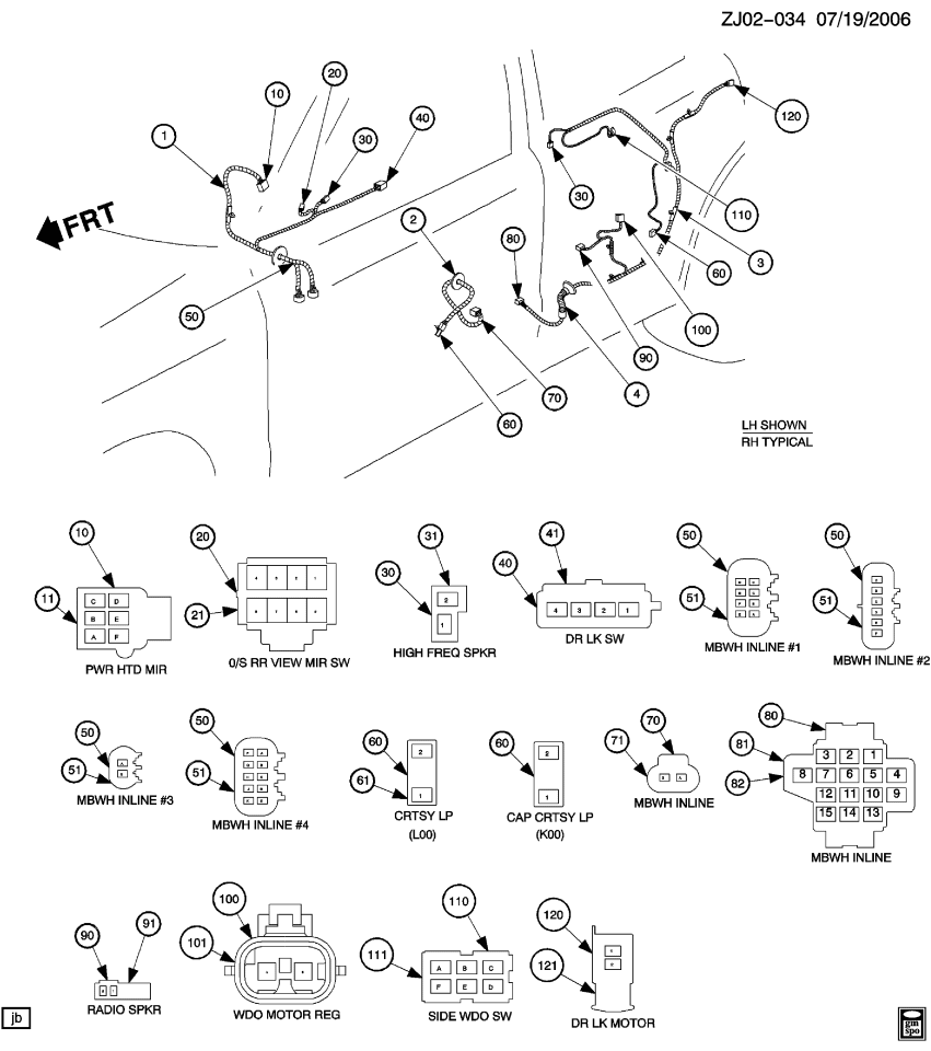 GM 21019423 Connector, Switch, Door Lock