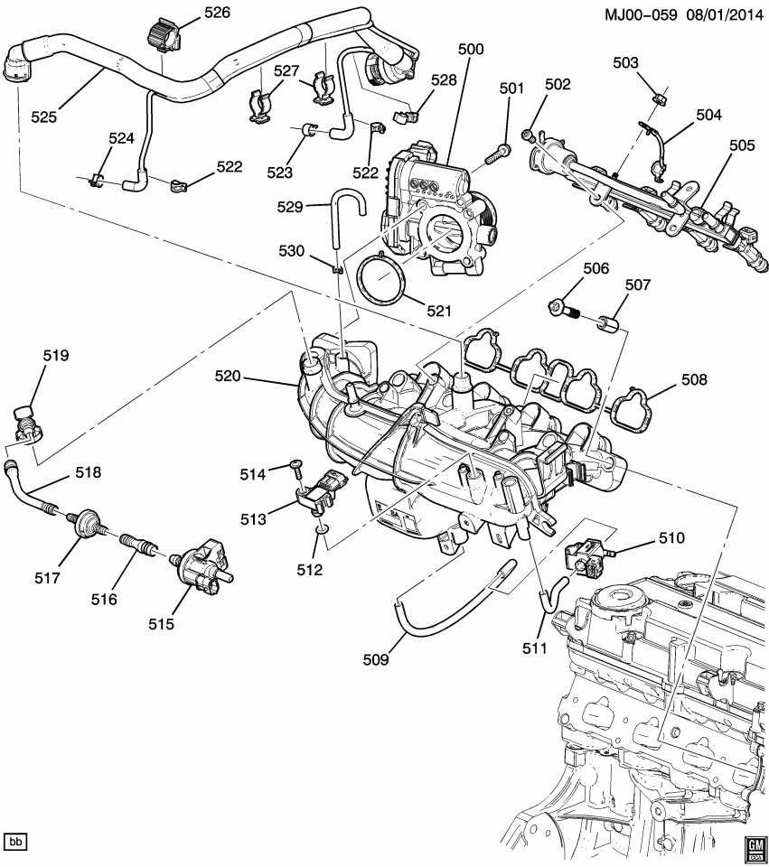 GM 55566663 Hose, Fuel Pressure Regulator Vacuum