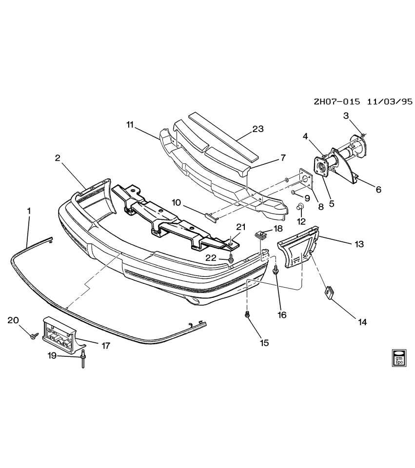 GM 25557075 Bar, Front Bumper Imp
