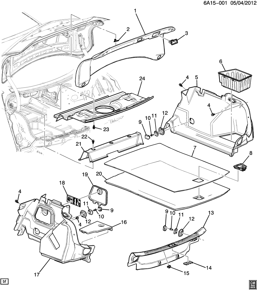 GM 23465071 Trim Assembly, Rear Compartment Side *Black Diamon