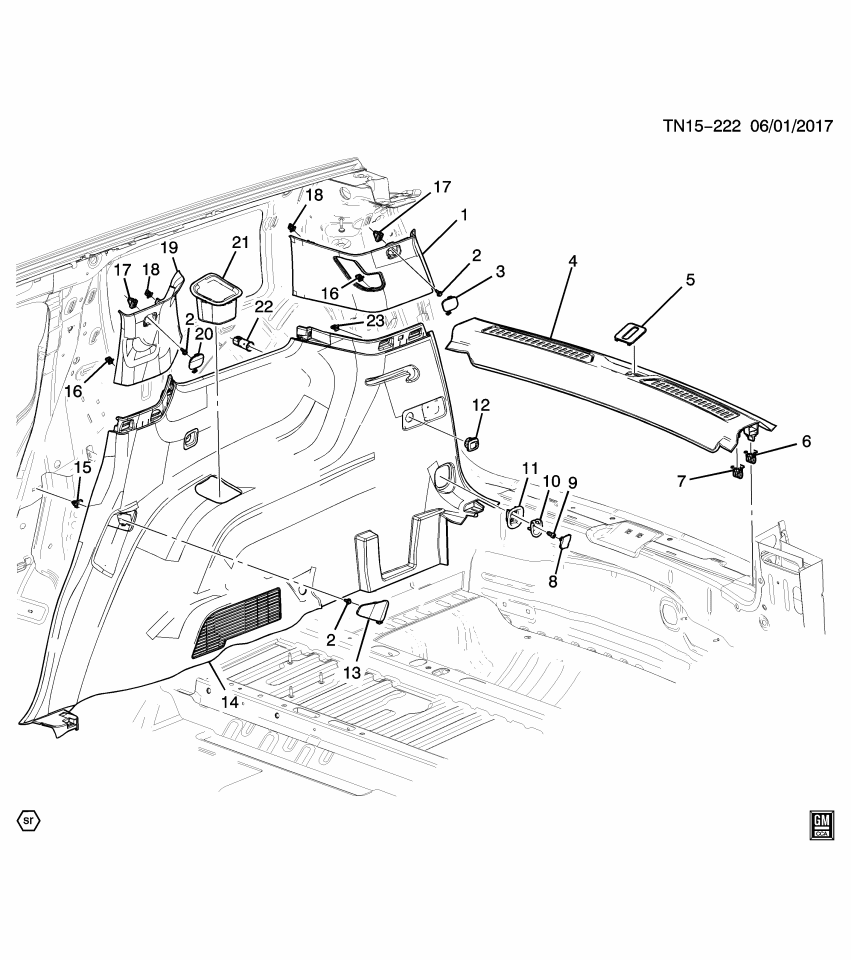 GM 84095349 Cover, Lift Gate Lock Striker *Shale