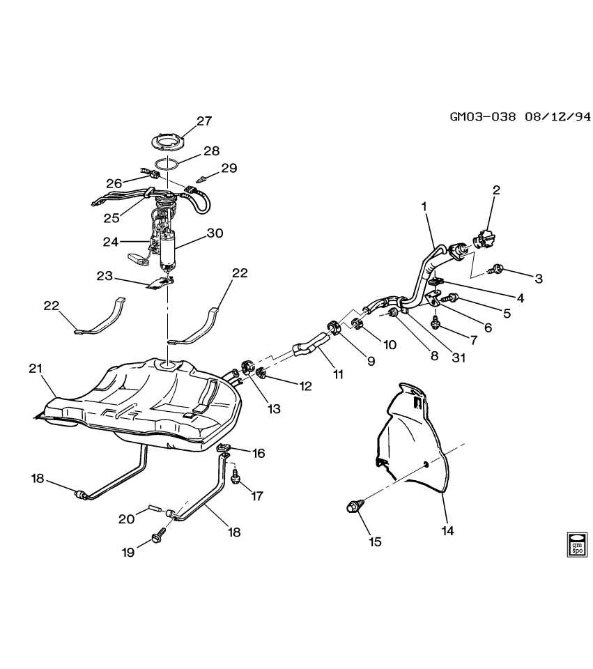 GM 12124473 Connector, Sender, Fuel(Less Leads)