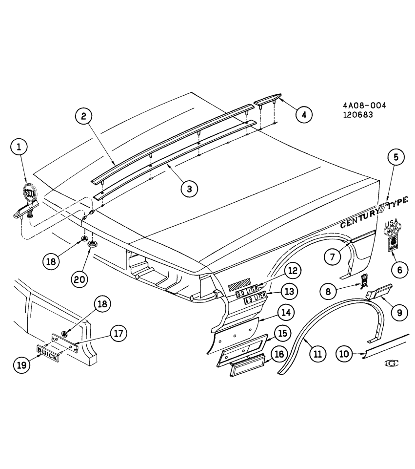 GM 10089789 Insulator, Hood Ctr Mldg