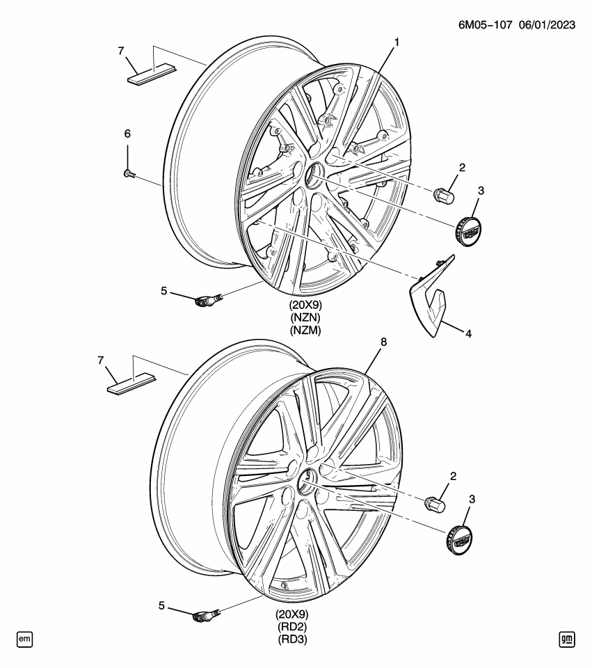 GM 84798521 WHEEL-FRT & RR *ANDROID DARK