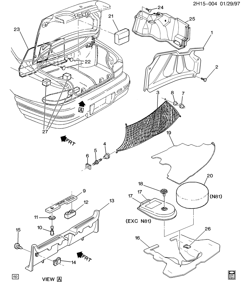 GM 25600140 Escutcheon, Inflator Air Switch
