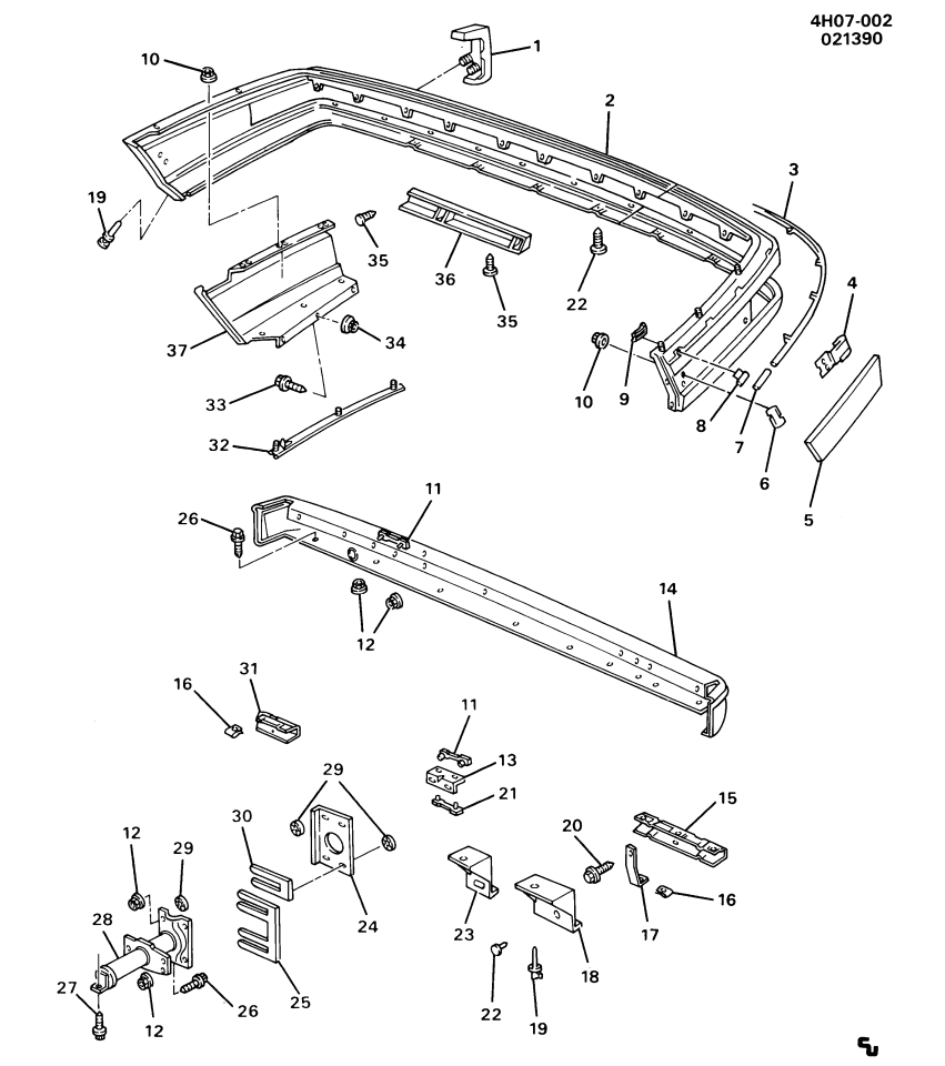 GM 25525780 Retainer, Rear Bumper Fascia Molding Cap