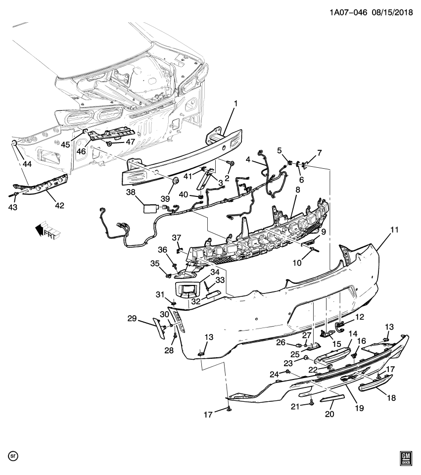 GM 84419764 Fascia Pkg, Rear Bpr Upr *Serv Primer