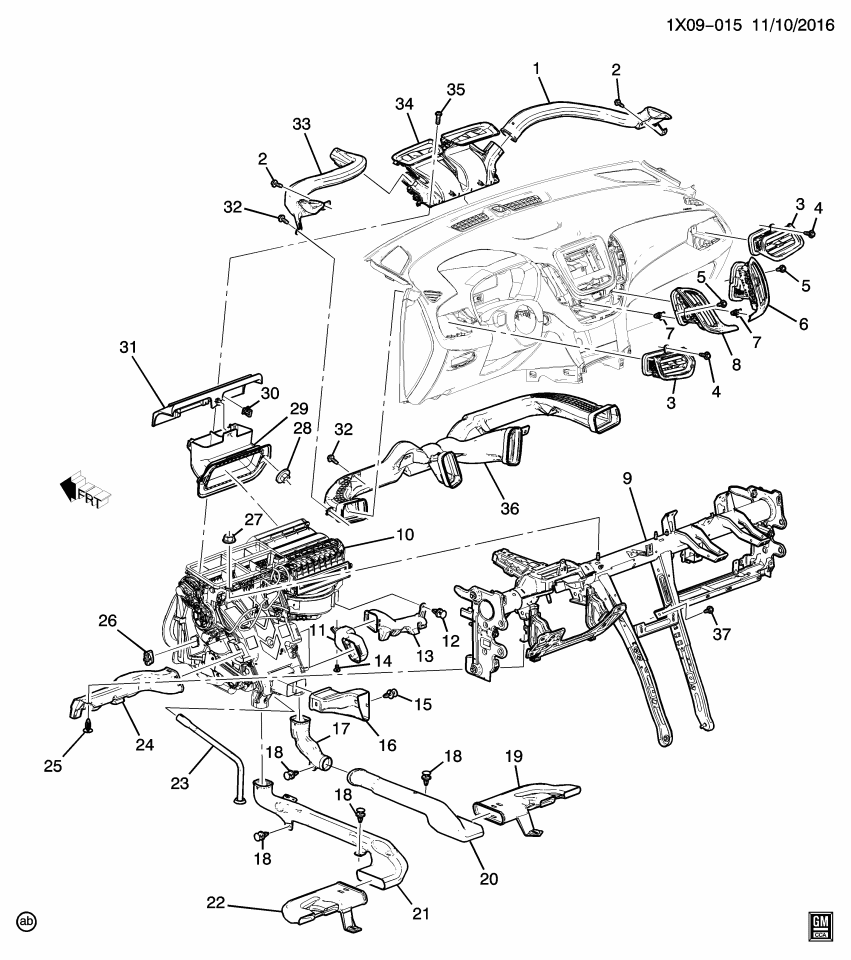 GM 84303637 Duct Assembly, Floor Front Air Outlet