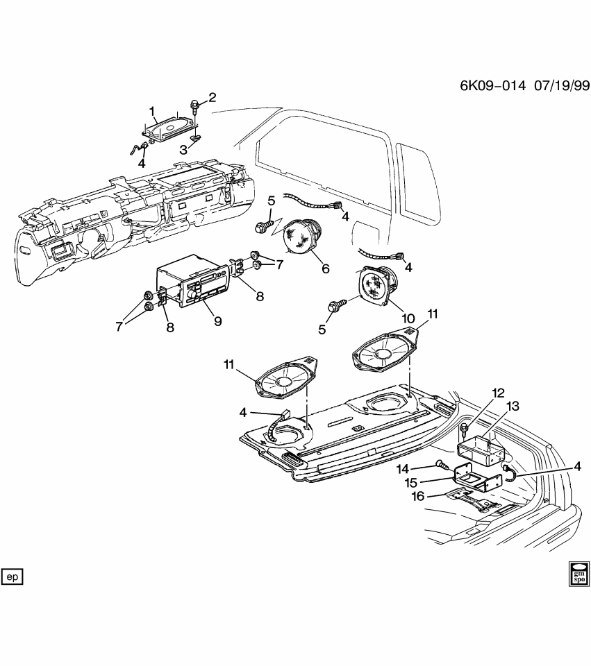 GM 25643055 INSULATOR, Radio Speaker