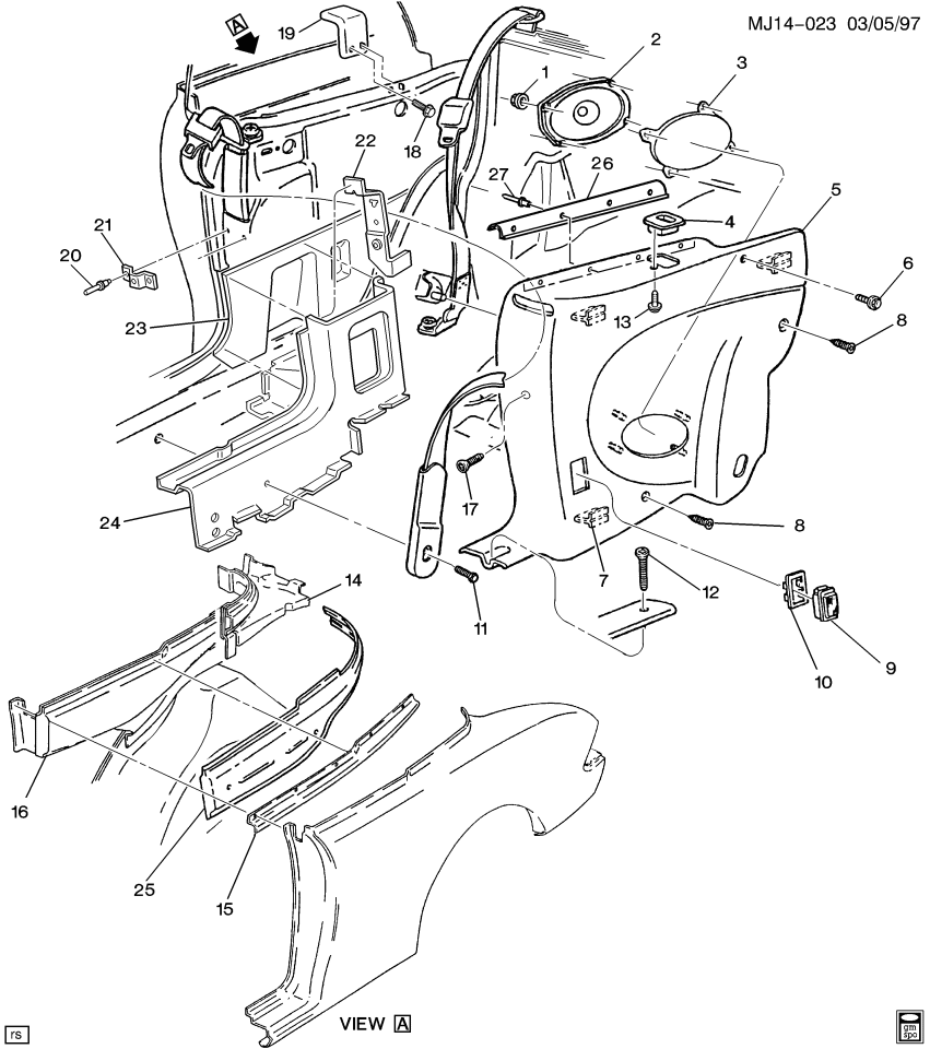 GM 12362772 BEZEL, Folding Top