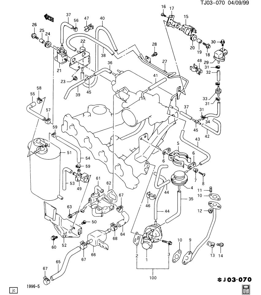 GM 96068669 Insulator,Idle Speed Control Solenoid Valve