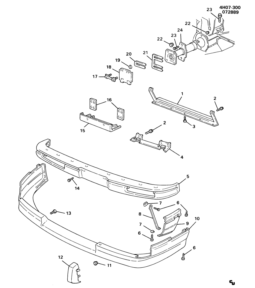 GM 25535106 Bar, Front Bumper Imp