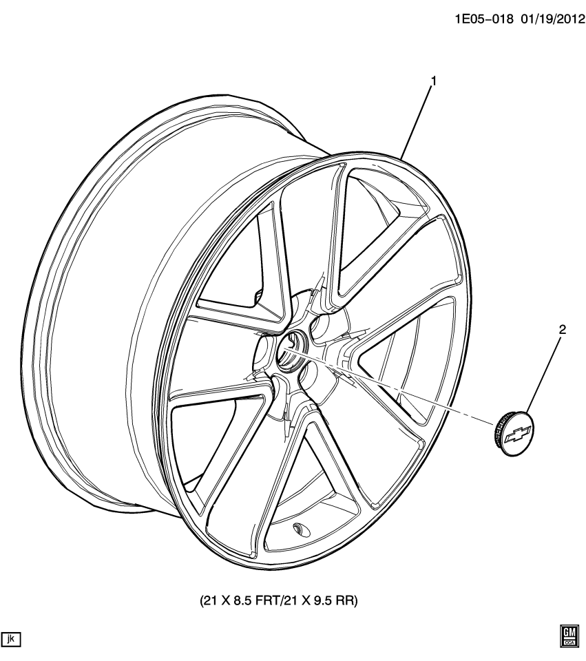 GM 92244572 Wheel Rim, 21X9.5 *Charcoal Metal