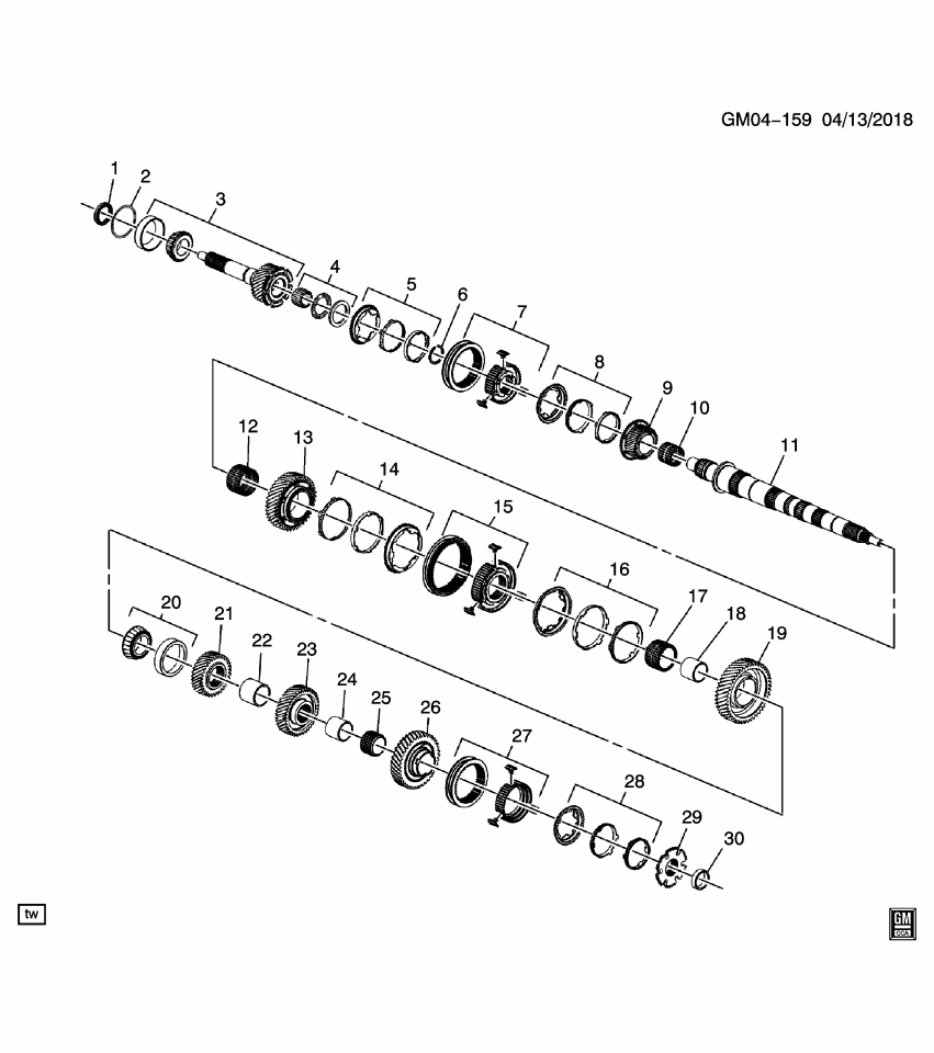 GM 19300878 Shaft,Main (Service Kit)