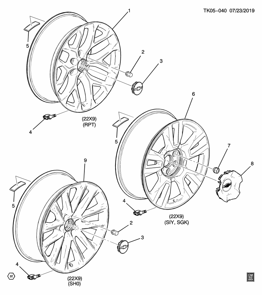GM 20939930 Wheel Rim, 22X9.0 Aluminum 31Mm O/S 139.7X6Xm14 B*Install 0.25