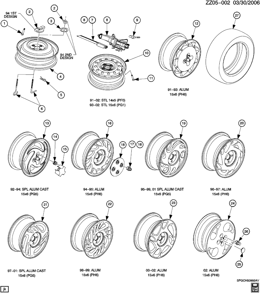 GM 21011381 Wheel Rim Assembly,Steel 15X6
