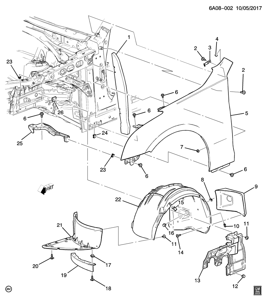 GM 23181657 Shield, Front Wheelhouse Splash