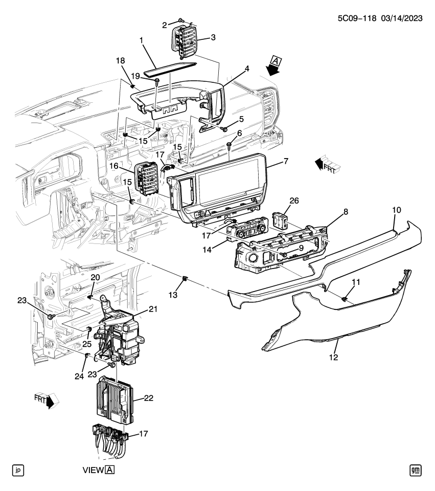 GM 85580559 CONTROL ASM-HTR & A/C USER INTERFACE