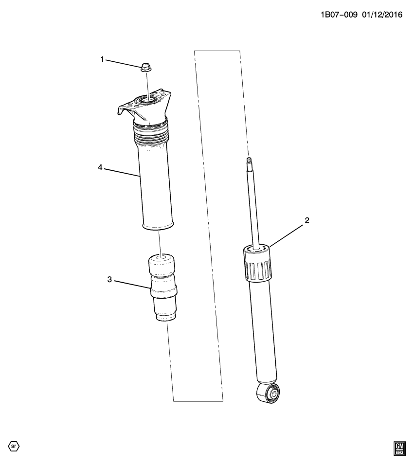GM 39156185 Rear Shock Absorber Assembly (W/ Upr Mt)