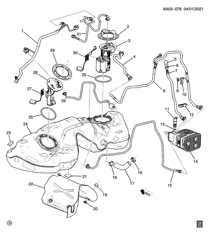 GM 23267141 Harness Assembly, Fuel Sender Wiring