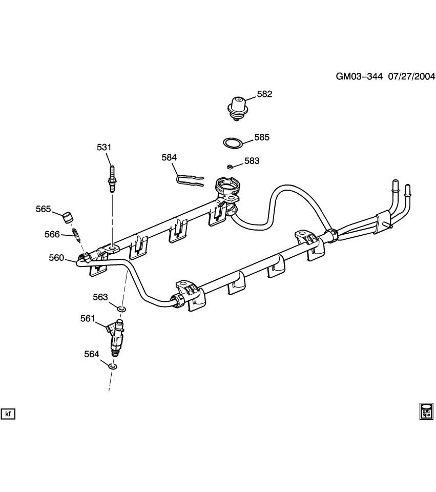 GM 12458114 Seal Kit,Fuel Injection Fuel Rail