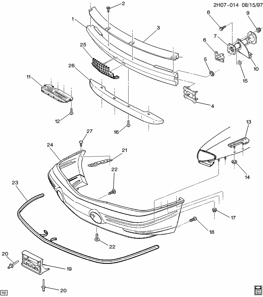 GM 25623743 Filler, Front Bumper Center