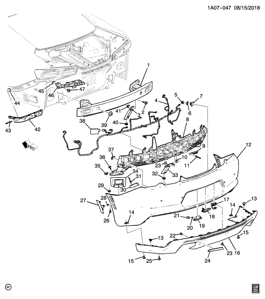 GM 84676726 Bracket, Rear Bpr Fascia Extn Otr