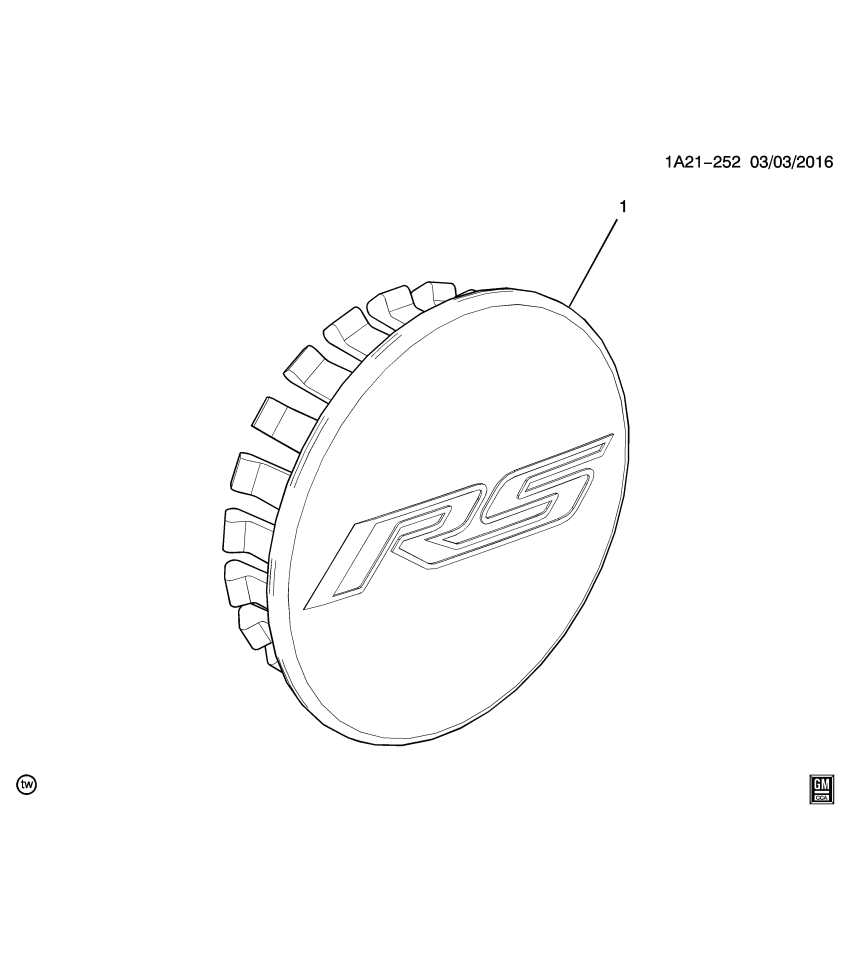 GM 23115615 Wheel Trim Cap *Install .10