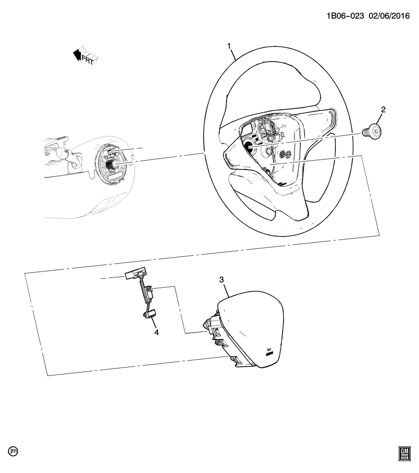 GM 42708887 Steering Wheel Assembly *Black